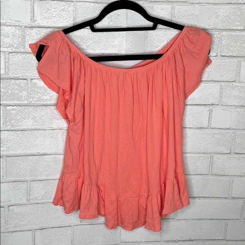 Free People Orange Julep Button Up Tee - Picture 7 of 11